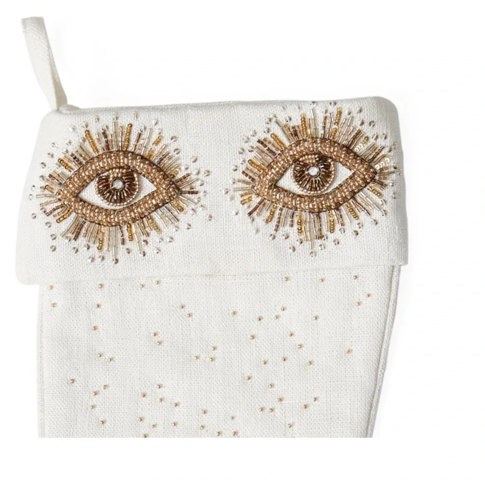 NWT/ JONATHAN ADLER HOLIDAY STOCKING; “Muse Eyes Embellished Stocking”